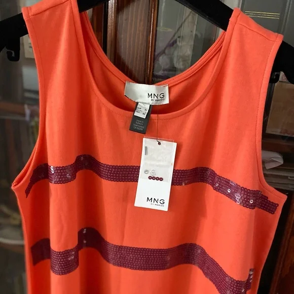 Mango Sleeves Less Sequins Dress Size L - Picture 7 of 12